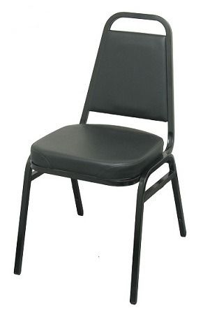 Economy Banquet Chair, Black on Black Stackable Frame  SC110