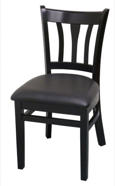 Black Finish Vertical Back Restaurant Chair WC270