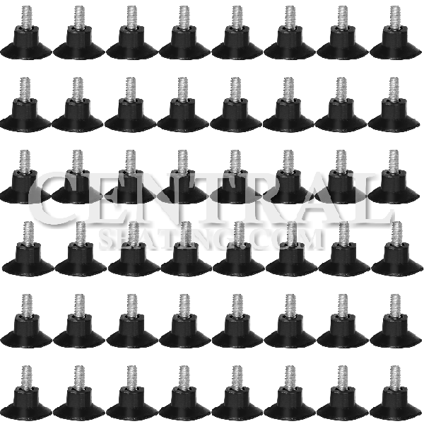 1"H Table Base Feet Leveler - 48-Pack Black Plastic Stabilizer Wedges - Adjustable Non-Slip Threaded Glides with Stainless Steel Screws 