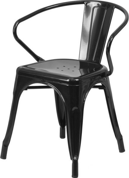 Contemporary Metal Arm Chair in Black SAC781B 