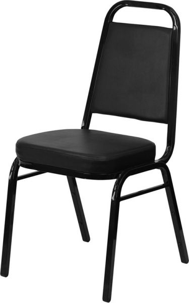 Economy Banquet Chair, Black on Black Stackable Frame  SC110-2