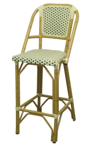 Natural Bamboo Style Aluminum Outdoor Barstool AB055GR