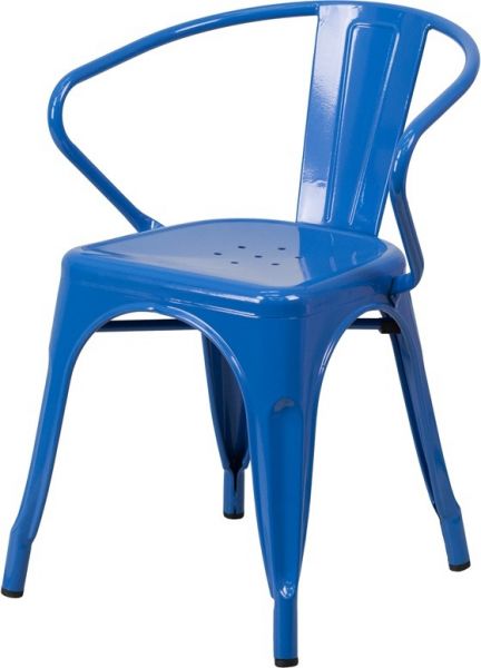Contemporary Metal Arm Chair in Blue SAC781BL