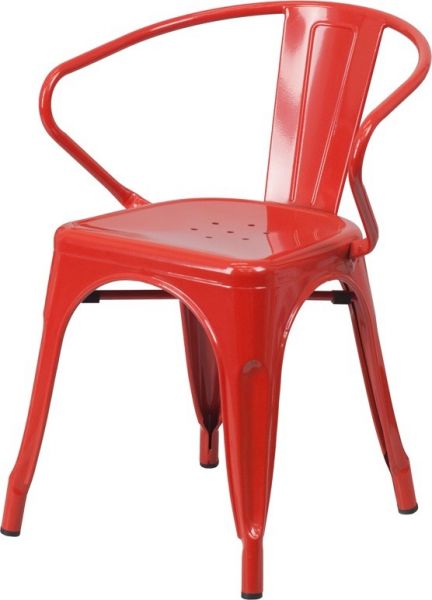 Contemporary Metal Arm Chair in Red SAC781R