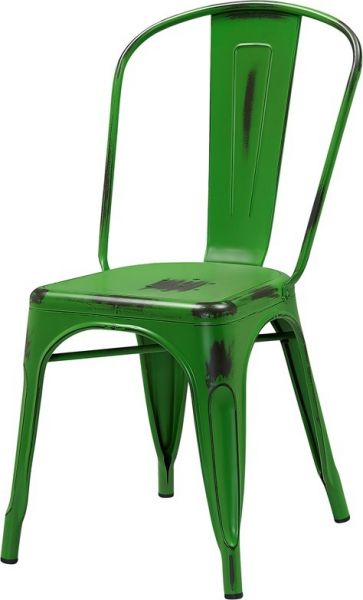 Classic Restaurant Industrial Chair in Distress Green Color SC781DG