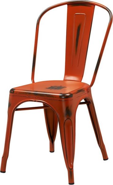 Classic Restaurant Industrial Chair in Distress Orange Color SC781DO