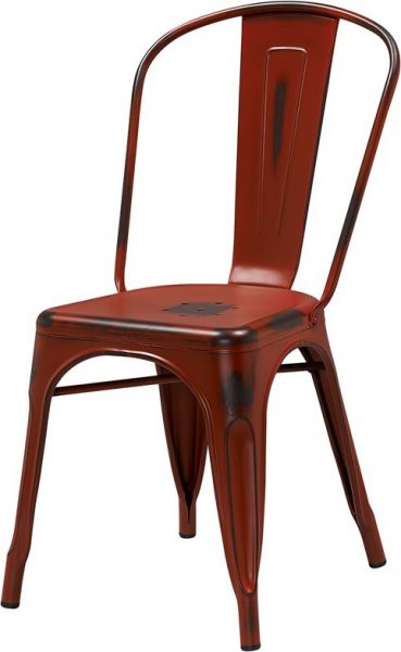 Classic Restaurant Industrial Chair in Distress Red Color SC781DR