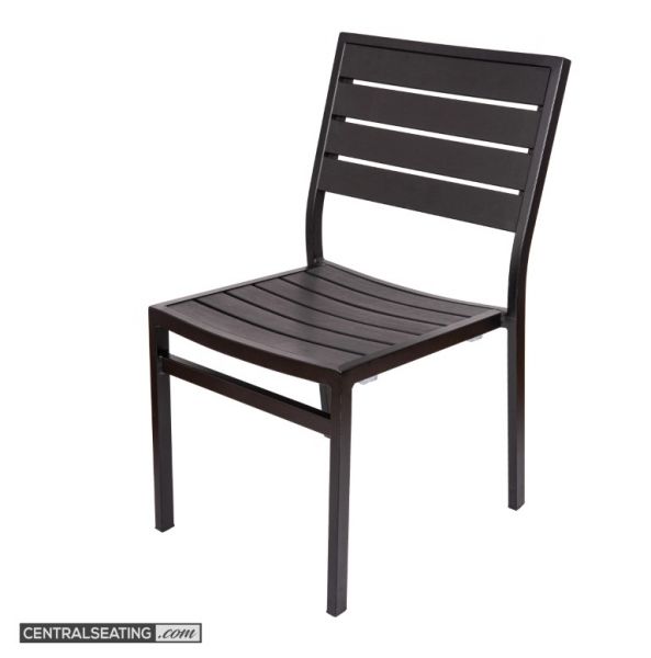 Stackable Outdoor Aluminum Dining Chair, All Black Frame - AC529