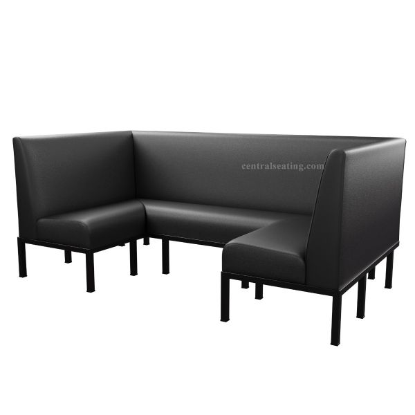 Modern U Shaped Restaurant Booth with Metal Legs and Frame - B1000