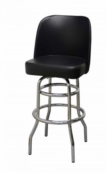 Swivel Upholstered Bucket Bar Stool With Double Ring Frame SBS309