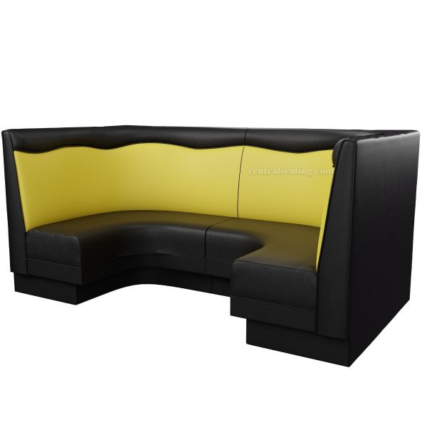 U Shaped Upholstered Booth for Restaurant Use with Waived Head Roll - B1036