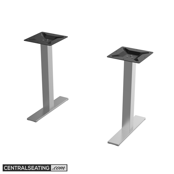 Set of 2 T Style Stainless Steel End Base with Flat Bottom TBSS2104x2