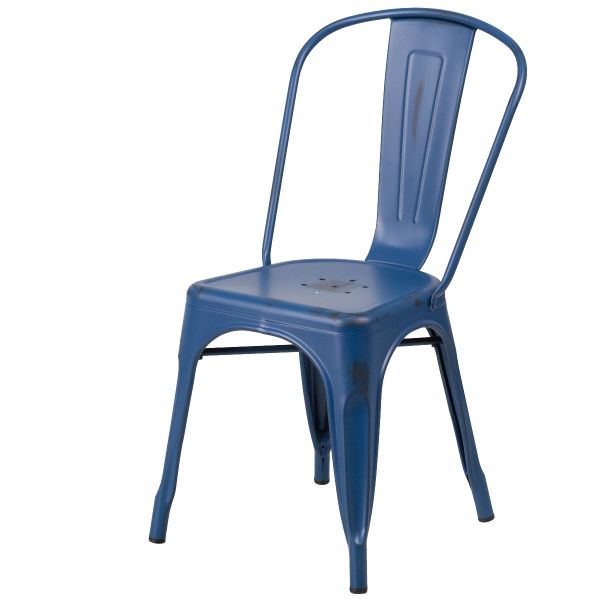 Classic Restaurant Industrial Chair in Distress Blue Color SC781DBL