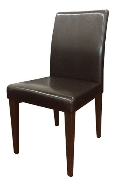 Modern Parsons Chair with Espresso Vinyl Seat and Steel Legs - High-End Style for Your Dining Room