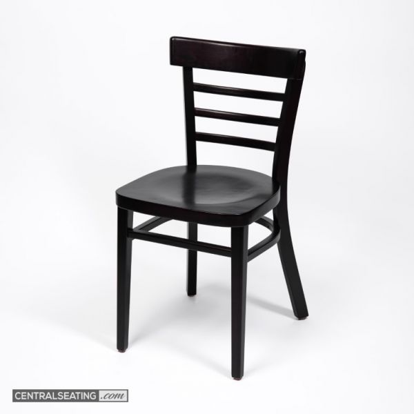 Espresso Solid Beechwood Restaurant Dining Chair – Space-Saving, 400 lbs Capacity