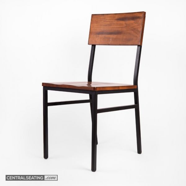 Dining Restaurant Chair with Antique Walnut Wood Seat and Back SC162