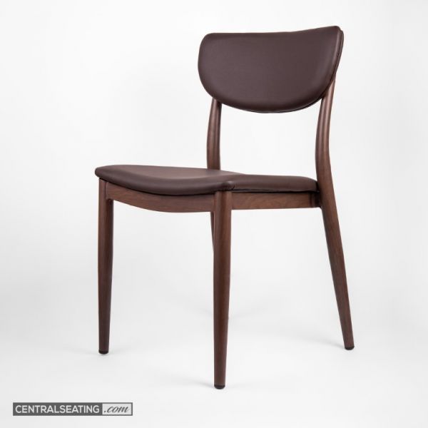 Commercial Grade Modern Dining Chair, Espresso Vinyl SC5641E