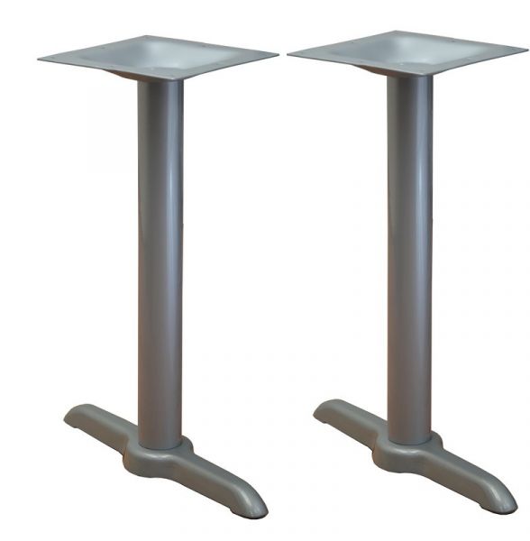 Steel T Base Table Legs Set in Silver Finish TBS2205x2