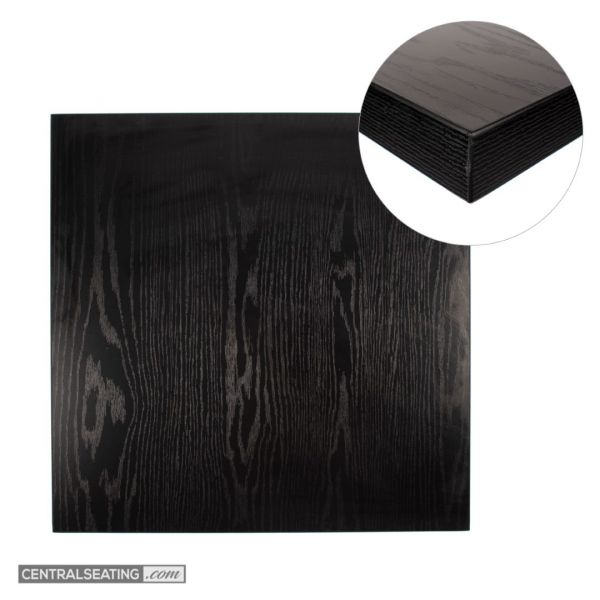 Black Laminated Table Top with Wood Grain - TLT52B