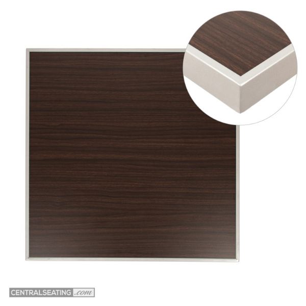 Espresso Color with Silver Edge High Pressure Laminate Table and Base Set, TPT73ES