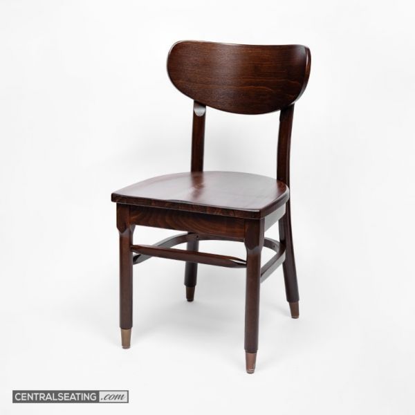 Vintage European Beechwood Dining Chair with Walnut Finish - Commercial & Residential Use