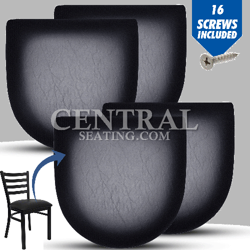 Black Replacement Seat Pad Vinyl Cushion for Commercial Resin Folding Chair 