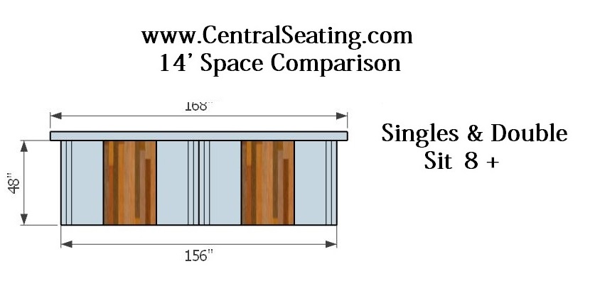 8 Seater Single and Double Restaurant Booth Sets