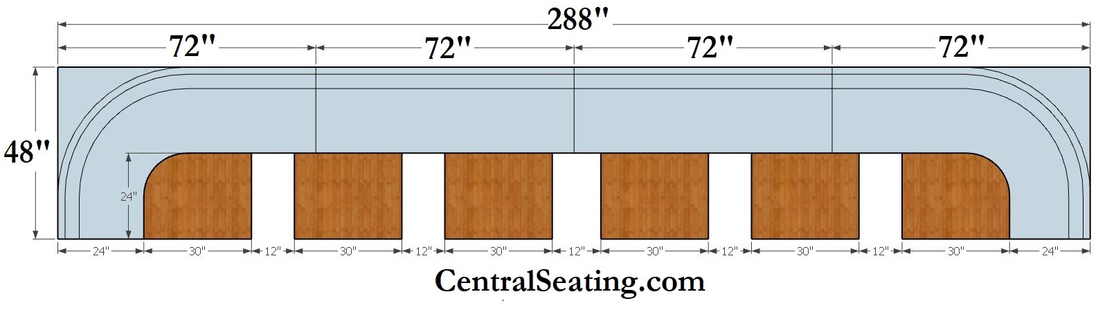Table Size for 288