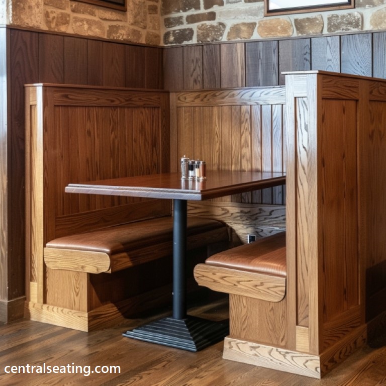 oak wood restaurant booth