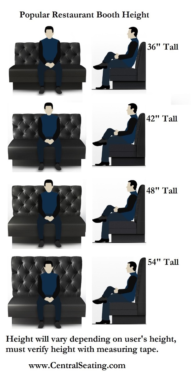 How tall are restaurant booths? 