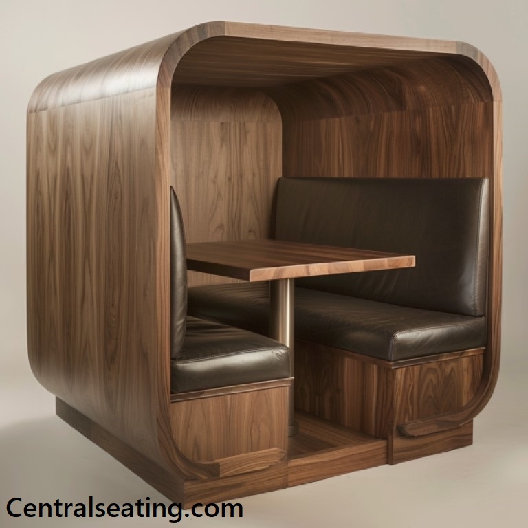 walnut wood restaurant booth