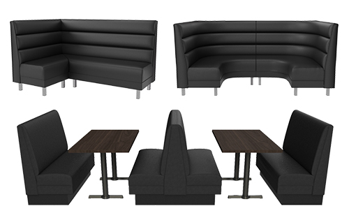Double Booth Restaurante Seating Modelo 3d
